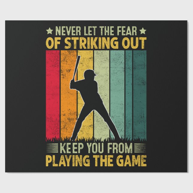 Baseball Player Motivation Wrapping Paper (Flat)