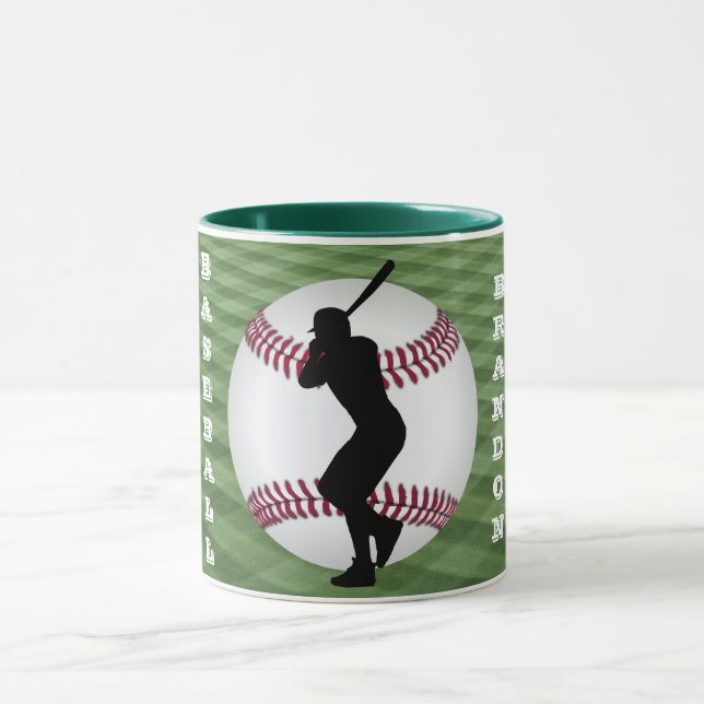Baseball Player Mug with His Name (Center)