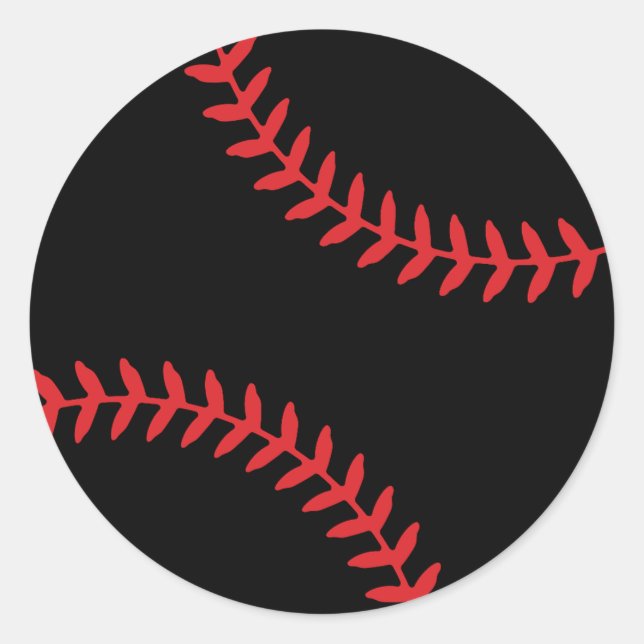 Baseball player mum red and black baseball lovers  classic round sticker (Front)