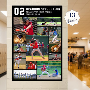 Baseball Player Name Number 13 Photo Collage Poster