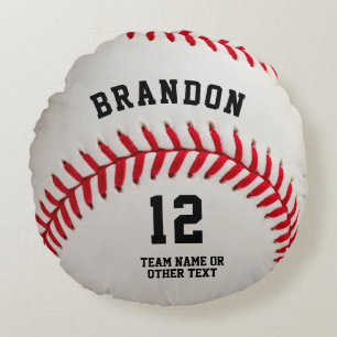 Baseball Player Name Number Personalised Round Cushion