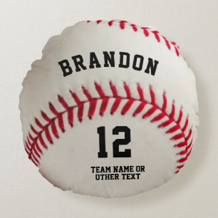 Baseball Player Name Number Personalised Round Cushion