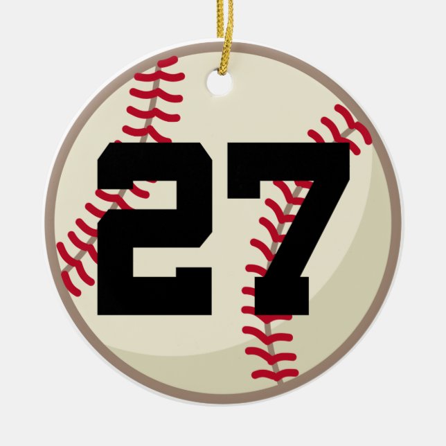 Baseball Player Number 27 Ornament (Front)