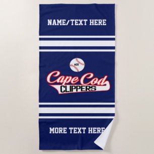 Baseball Player Number Team Club Logo Custom Beach Towel