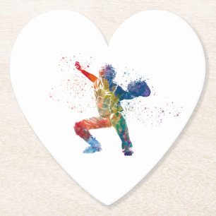 baseball player paper coaster