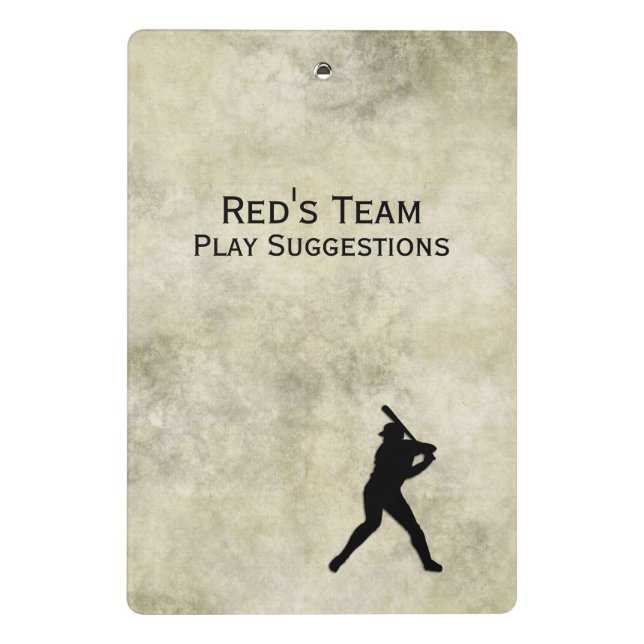 Baseball Player Personal Team Mini Clipboard (Back)