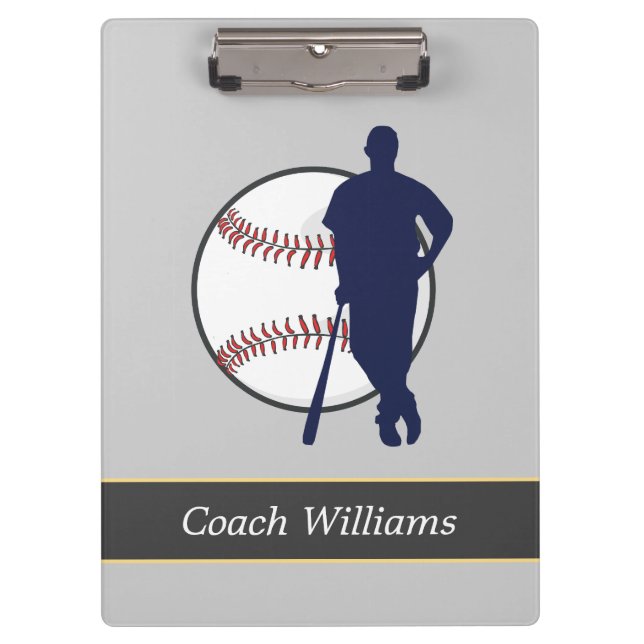 Baseball Player Personalised Clipboard (Front)