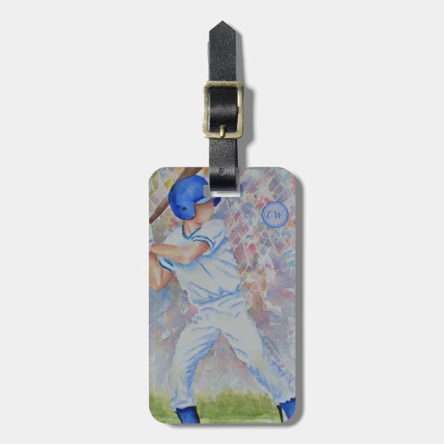 Baseball Player PERSONALIZED Luggage Tag (Front Vertical)