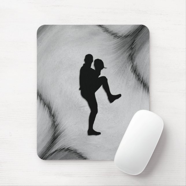 Baseball Player Pitcher Windup Mouse Mat (With Mouse)