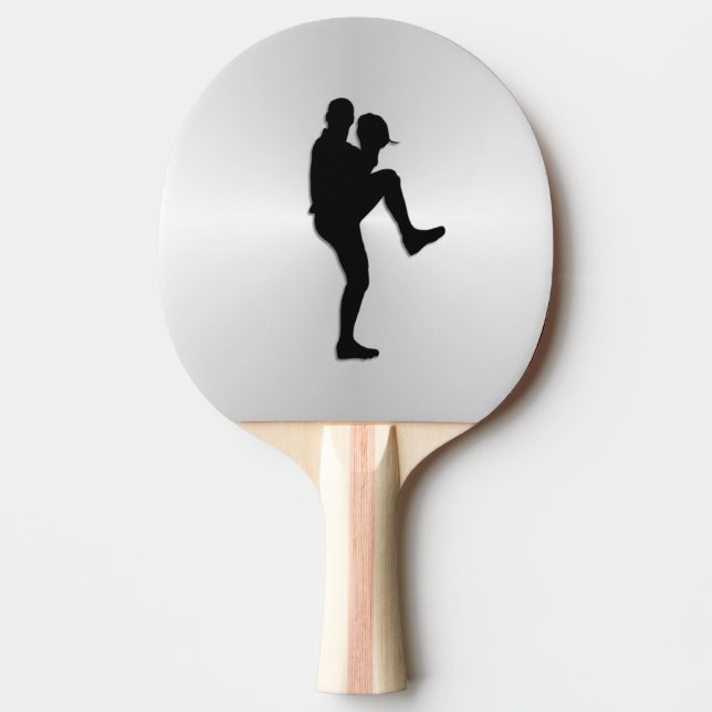 Baseball Player Pitcher Windup Ping Pong Paddle (Front)