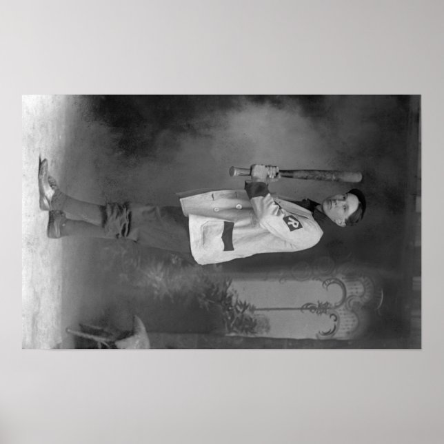 Baseball Player Portrait holding Bat Poster (Front)