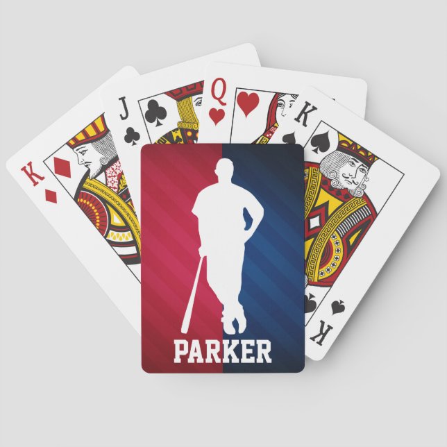 Baseball Player; Red, White, and Blue Playing Cards (Back)