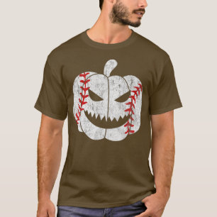Baseball Player Scary Pumpkin Vintage Costume Hall T-Shirt