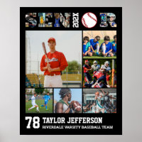 Baseball Player Senior Night Sports Photo Collage