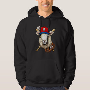 Baseball Player Sheep Lamb Pitcher Catcher Basebal Hoodie