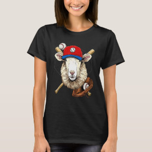 Baseball Player Sheep Lamb Pitcher Catcher Basebal T-Shirt
