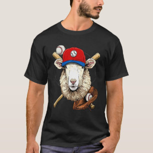 Baseball Player Sheep Lamb Pitcher Catcher Basebal T-Shirt
