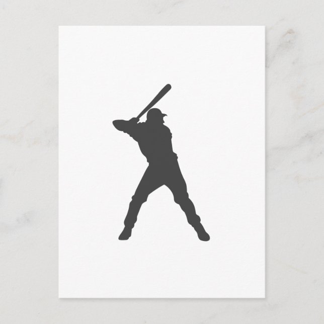 Baseball  player  silhouette postcard (Front)