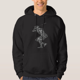 Baseball Player Silhouette Word Cloud Baseball Hoodie