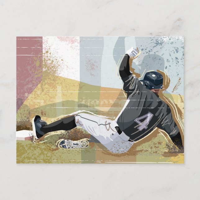 Baseball Player Sliding 2 Postcard (Front)