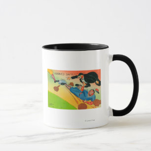 Baseball Player Sliding to Base, Arriving Mug