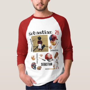 Baseball Player Softball PERSONALIZED Photo Name T-Shirt