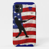 Baseball Player Sports Ball Game US Flag
