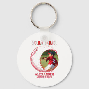 Baseball Player Team Supporter Little Kids League Key Ring