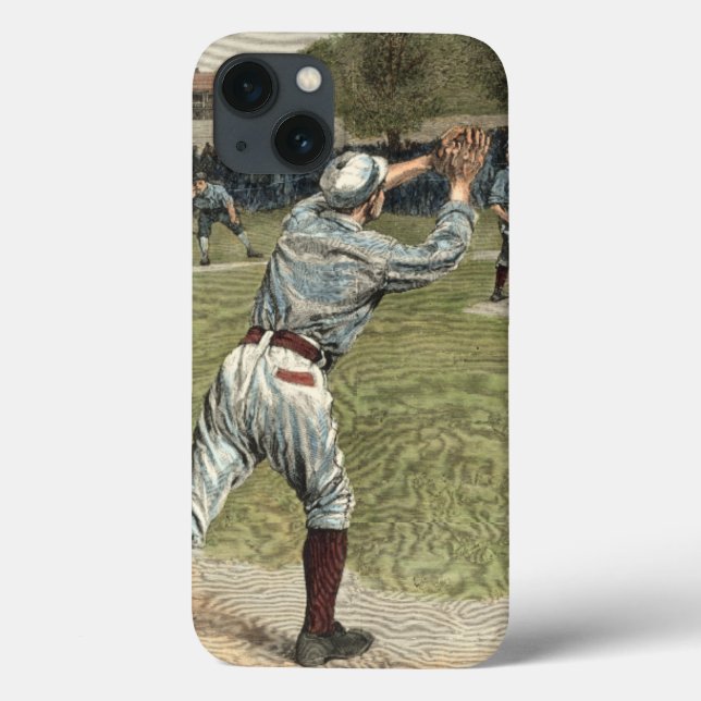Baseball Player Thrown Out at Second Base Case-Mate iPhone Case (Back)