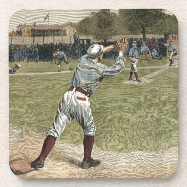 Baseball Player Thrown Out at Second Base Coaster (Front)