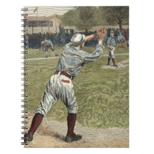 Baseball Player Thrown Out at Second Base Notebook