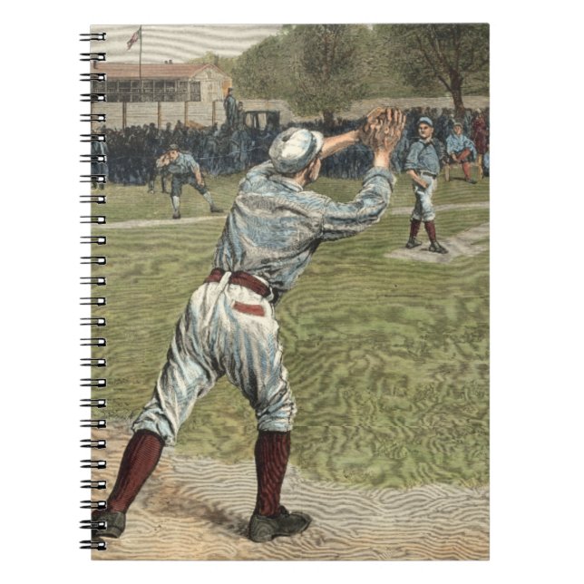 Baseball Player Thrown Out at Second Base Notebook (Front)