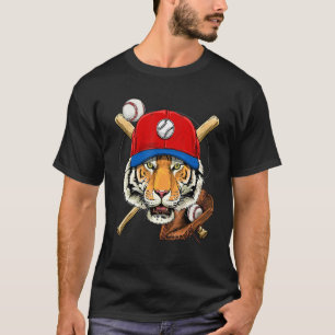 Baseball Player Tiger  Pitcher Catcher Baseball Co T-Shirt