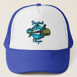 Baseball player trucker hat