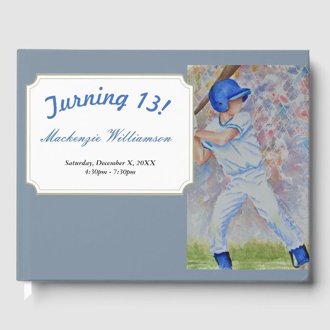 BASEBALL PLAYER TURNING 13 GUEST BOOK (Front)
