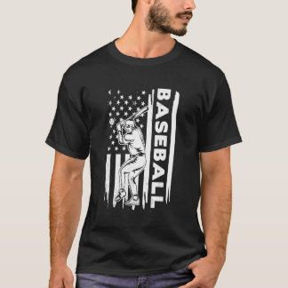 Baseball player US flag graphic concept T-Shirt