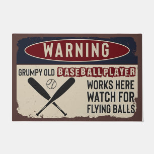 Baseball Player Welcome Mat,Funny Baseball Doormat