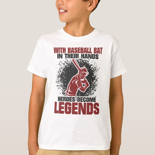 Baseball Player With Baseball Bat T-Shirt (Front)