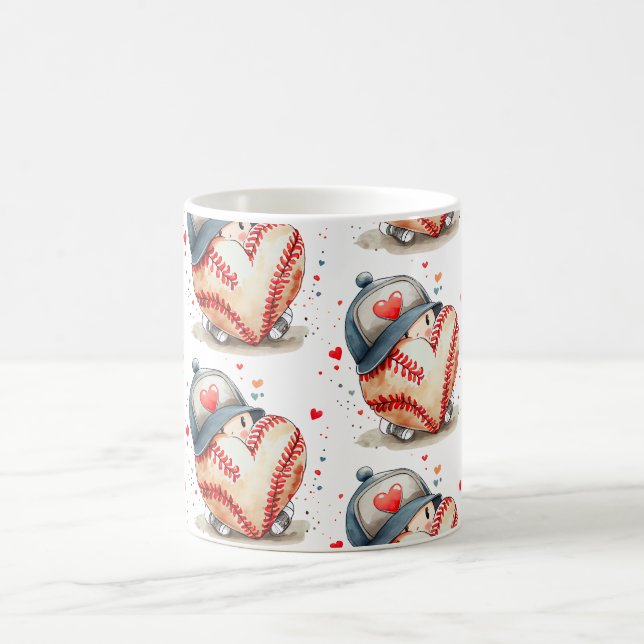 Baseball player with love coffee mug (Center)