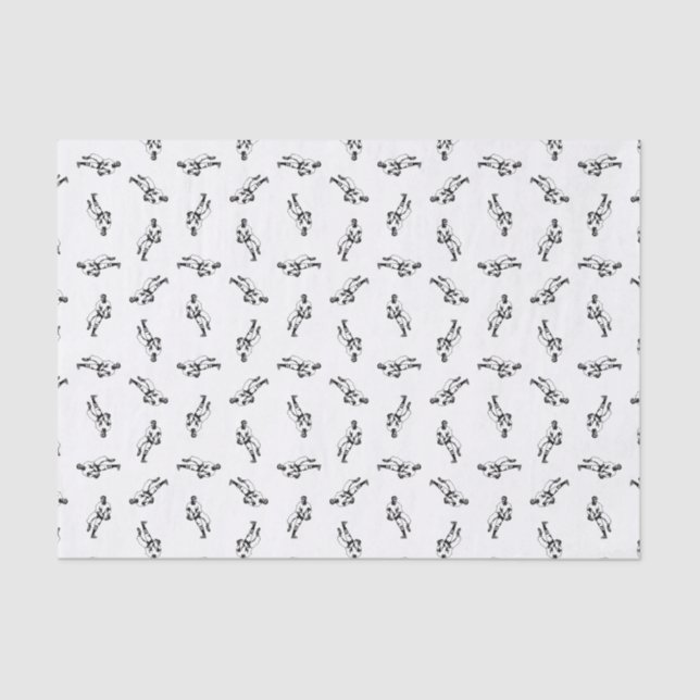 Baseball Players Pattern CUSTOM BACKGROUND COLOR Tissue Paper (Front)