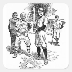 Baseball:Players Square Sticker