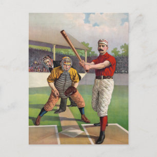  Baseball Players Vintage Poster Postcard