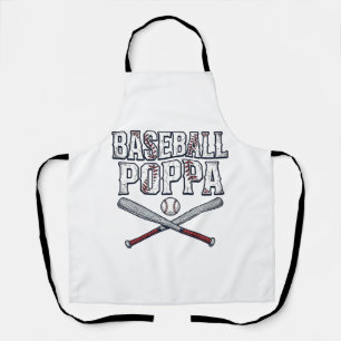 Baseball Poppa Vintage Engraving Shirt Design_1 Apron