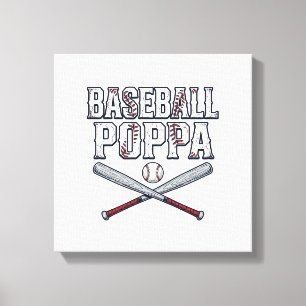 Baseball Poppa Vintage Engraving Shirt Design_1 Canvas Print