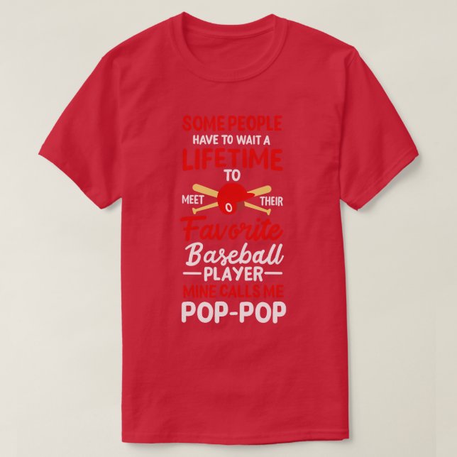 Baseball PopPop Baseball Player T-Shirt (Design Front)