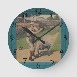 Baseball Poster Round Clock