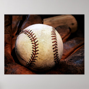 Baseball Posters - Baseball Glove & Ball