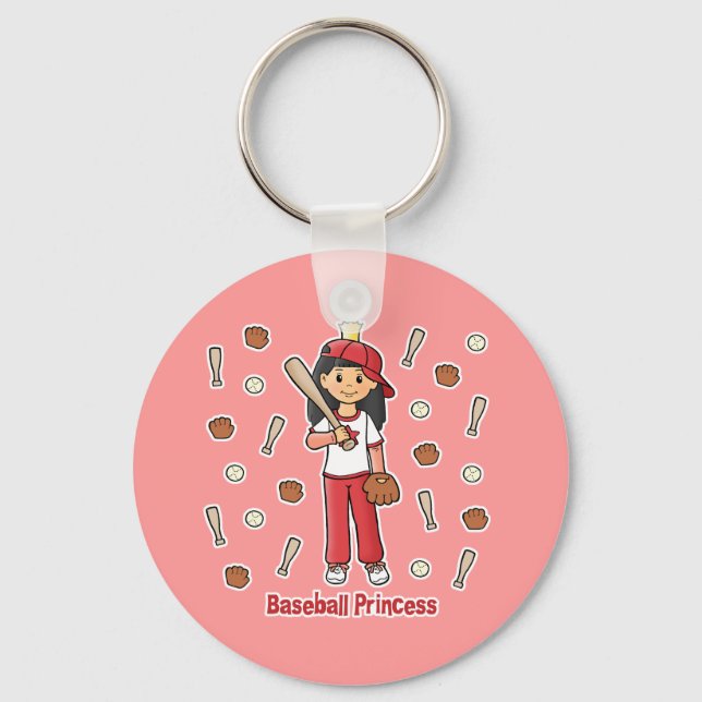 Baseball Princess Key Ring (Front)
