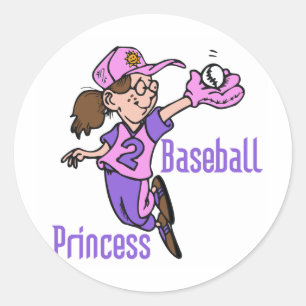 Baseball Princess T-shirts and Gifts Classic Round Sticker