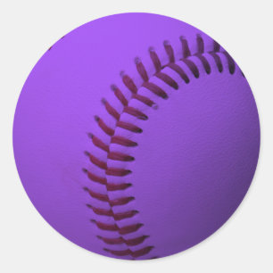 Baseball Purple Classic Round Sticker